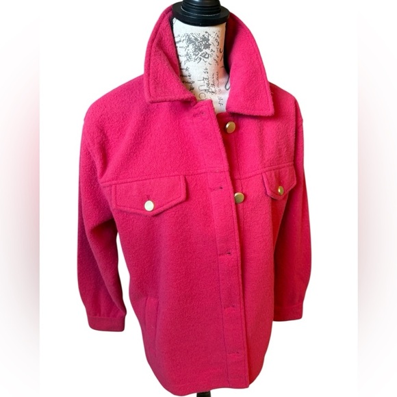 JOIE Hot Pink Shackett with Gold Buttone - Picture 6 of 11